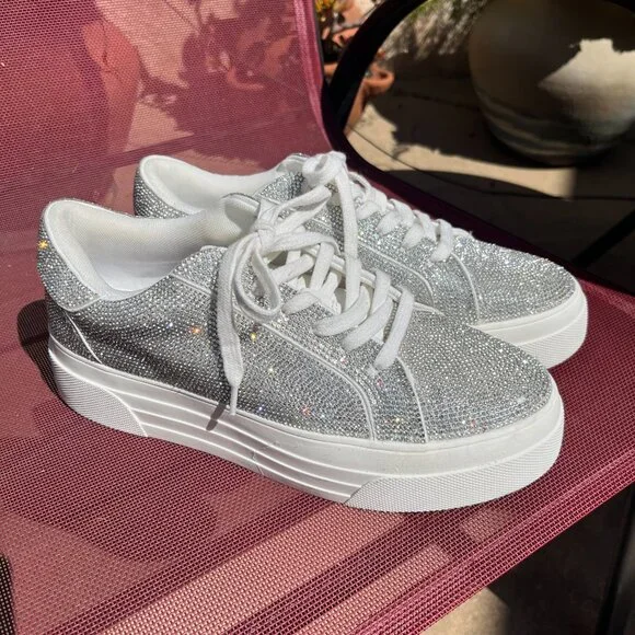 Jessica Simpson Cherello Comirra New Rhinestone Platform Sneakers, Size 8.5 - Picture 8 of 15